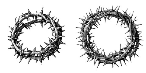 Naklejka na ściany i meble The illustration shows a crown of thorns, a symbol of Christian faith and devotion
