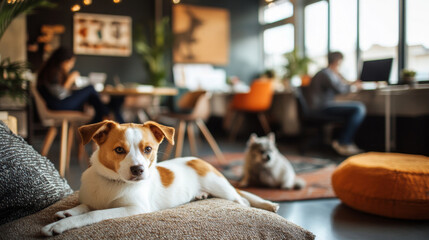 Cozy Pet-Friendly Workspace with Relaxed Atmosphere