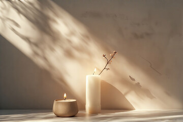 burning candle in the dark