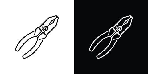 Pliers icon design. simple stroke line vector icon set