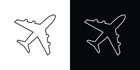Plane icon design. simple stroke line vector icon set © Warpiya