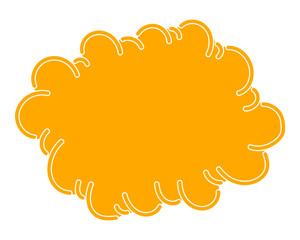シンプルなカラーの吹き出し　雲形