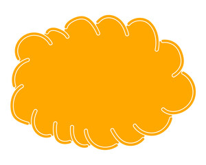 シンプルなカラーの吹き出し　雲形