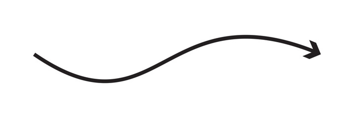 black arrow flat style icon on transparent background. arrow icon for your website design, logo, arrow indicated the direction symbol. curved arrow sign.