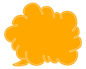 シンプルなカラーの吹き出し　雲形