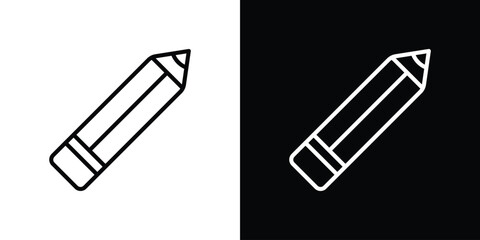 Pencil icon design. simple stroke line vector icon set