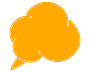 シンプルなカラーの吹き出し　雲形