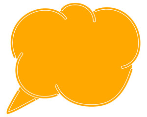 シンプルなカラーの吹き出し　雲形