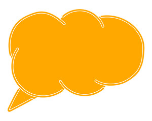 シンプルなカラーの吹き出し　雲形