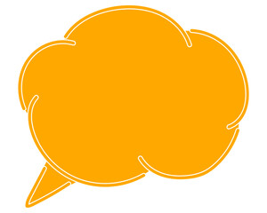 シンプルなカラーの吹き出し　雲形