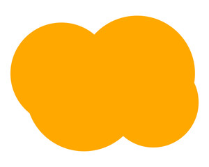 シンプルなカラーの吹き出し　雲形