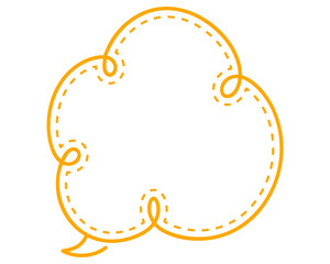 シンプルな点線付き吹き出し　雲形