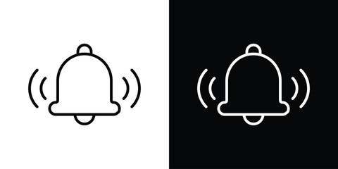 Notification bell icon design. simple stroke line vector icon set