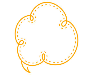 シンプルな点線付き吹き出し　雲形