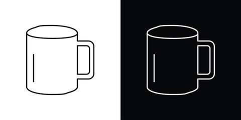 Mug icon design. simple stroke line vector icon set