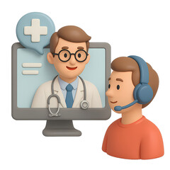doctor with stethoscope and patient