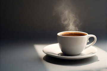 cup of coffee on black background