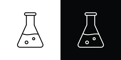 Lab flask icon design. simple stroke line vector icon set