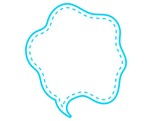 シンプルな点線付き吹き出し　柔らかい線の雲形