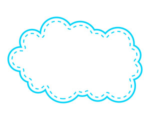 シンプルな点線付き吹き出し　雲形
