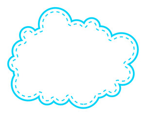 シンプルな点線付き吹き出し　雲形