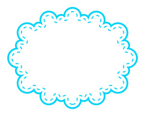 シンプルな点線付き吹き出し　雲形