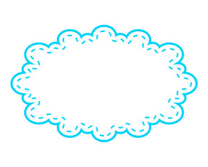 シンプルな点線付き吹き出し　雲形