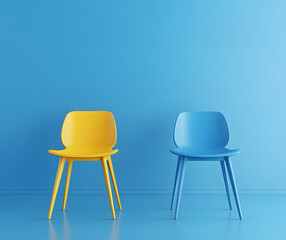 Conceptual Chairs on Solid Background