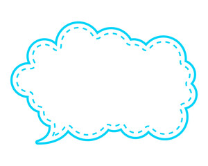 シンプルな点線付き吹き出し　雲形