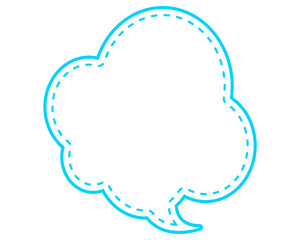 シンプルな点線付き吹き出し　雲形