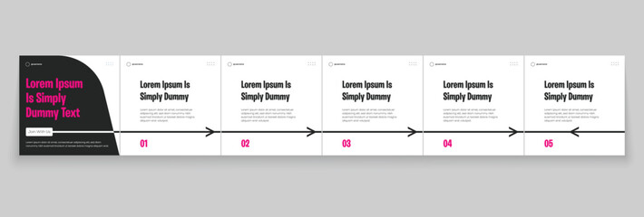 Instagram carousel template layout design for five tips sharing on social media. Linkedin carousel banner design vector template © Mina Market