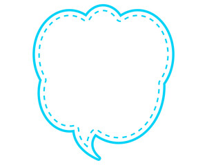 シンプルな点線付き吹き出し　雲形