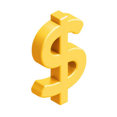 Obraz premium 3D golden dollar sign representing wealth and financial success.