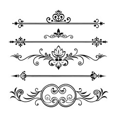 vintage page decor with crowns, arrows and floral elements