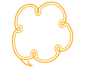 シンプルな二重線の吹き出し　雲形