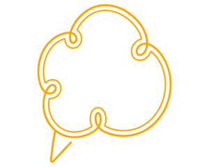 シンプルな二重線の吹き出し　雲形