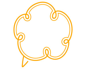 シンプルな二重線の吹き出し　雲形