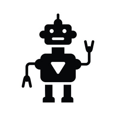Ready to use glyph icon of futuristic robot