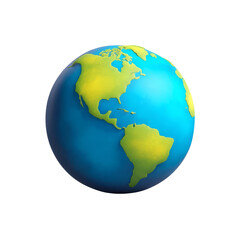 Fototapeta premium Colorful globe representing Earth's continents and oceans.