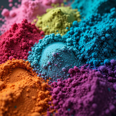 Vibrant Powder Pigment Texture: A Colorful Macro Photography .