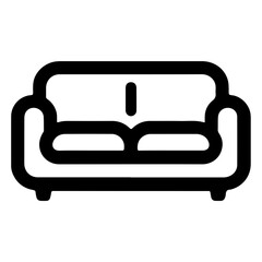 Stylish Furniture and Seating Concept in an Outline Sofa Icon Vector for Interior Design Projects