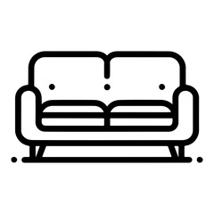 Stylish Furniture and Seating Concept in an Outline Sofa Icon Vector for Interior Design Projects