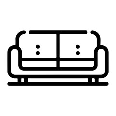 Sleek Outline Sofa Icon as a Vector Symbol for Seat and Chair Design in Modern Interiors