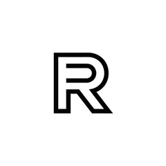 Obraz premium Bold Double Line R Letter Logo Design Perfect for Branding and Monogram Applications, Ideal for a Modern Business Identity