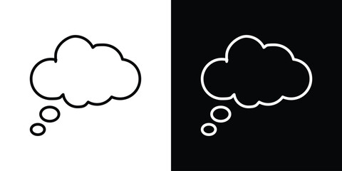Dream cloud icon design. simple stroke line vector icon set