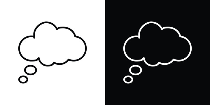 Dream cloud icon design. simple stroke line vector icon set