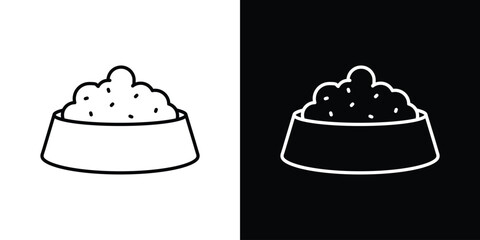 Dog feeding icon design. simple stroke line vector icon set