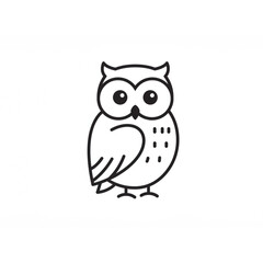 Fototapeta premium Adorable Owl Line Art Design Perfect for Branding Logos Websites and Social Media Profiles