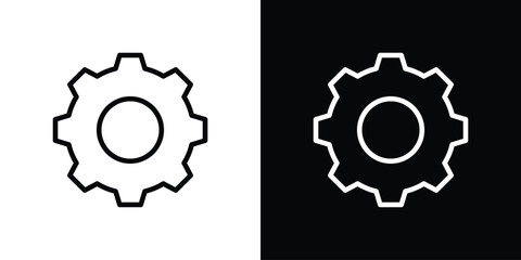 Cogwheel icon design. simple stroke line vector icon set