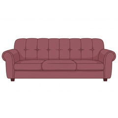 Obraz premium Elegant Maroon Sofa Design Perfect for Home Decor Projects Upholstery Furniture Living Room Interior Design Element